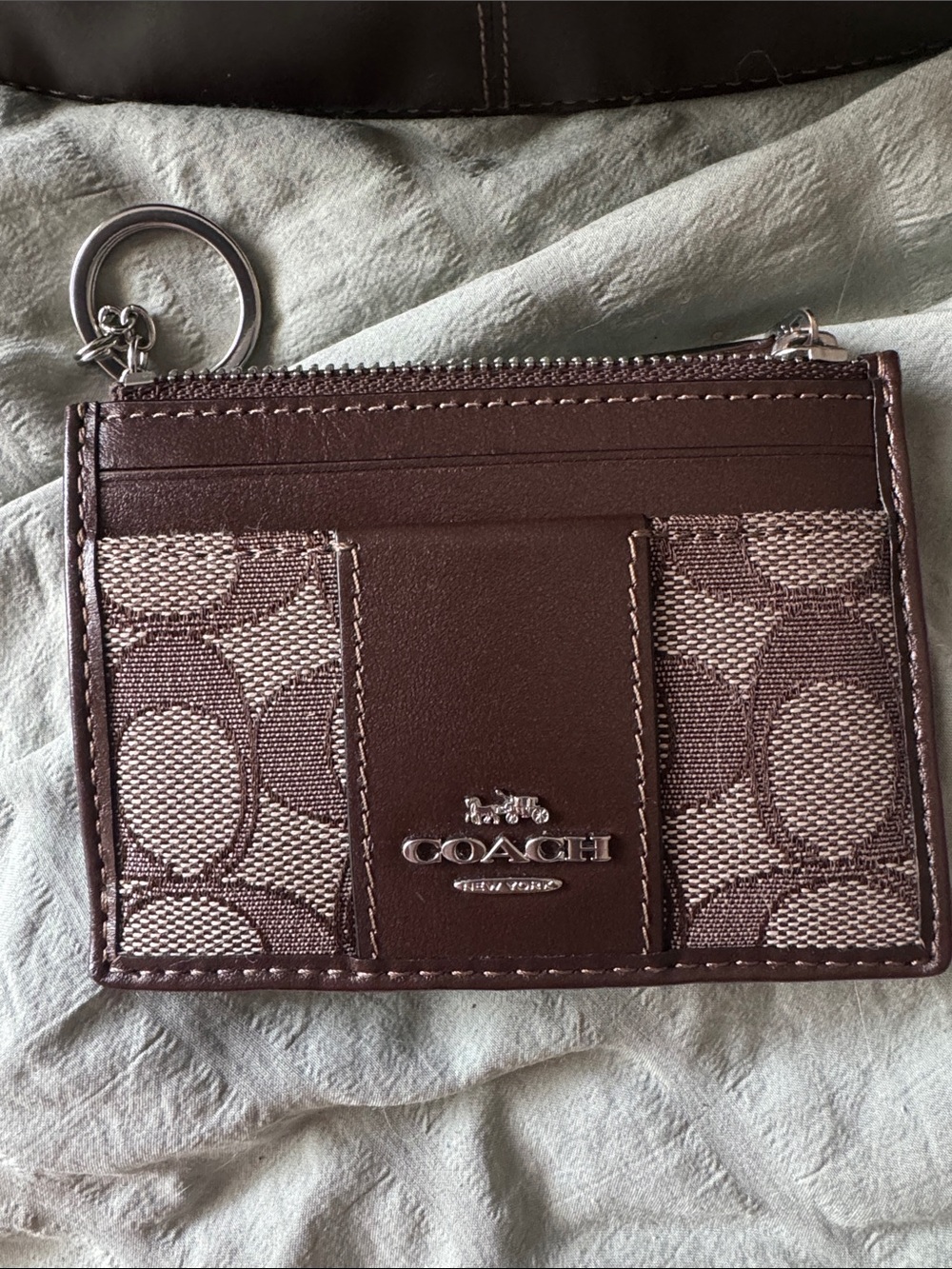 COACH Andrea Brown Signature Shoulder Bag with matching wallet - Picture 6 of 8